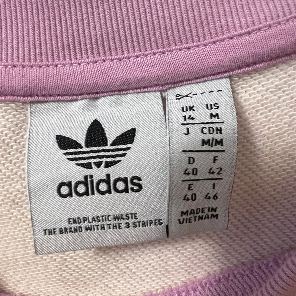 Adidas Originals Cropped Sweatshirt Size Medium Like New Condition - Picture 5 of 6